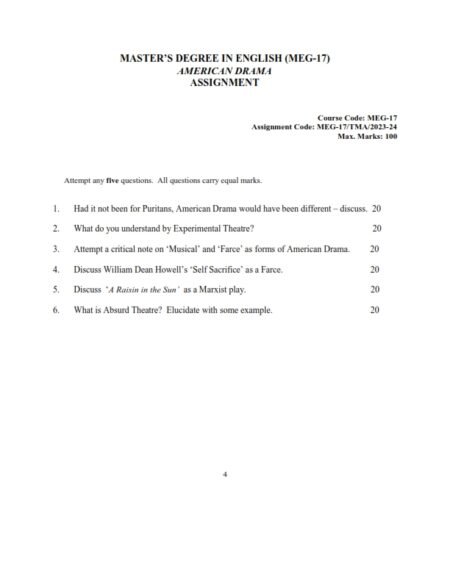 IGNOU MEG 17 Solved Assignment 2023-24 English Medium