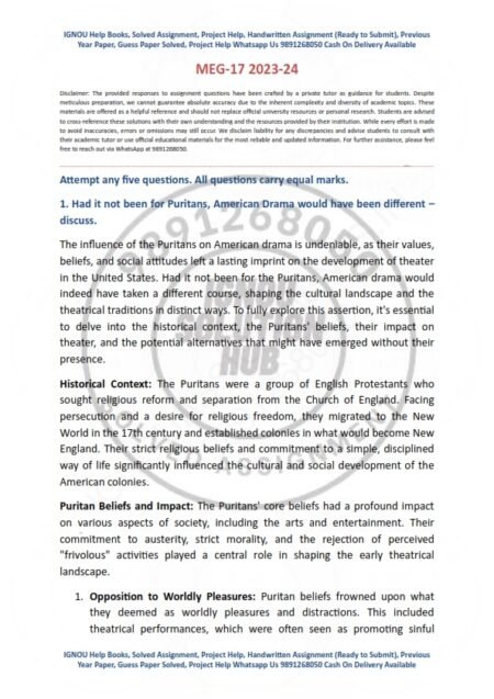 IGNOU MEG 17 Solved Assignment 2023-24 English Medium