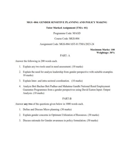 IGNOU MGS-04 Solved Assignment 2023-24 English Medium