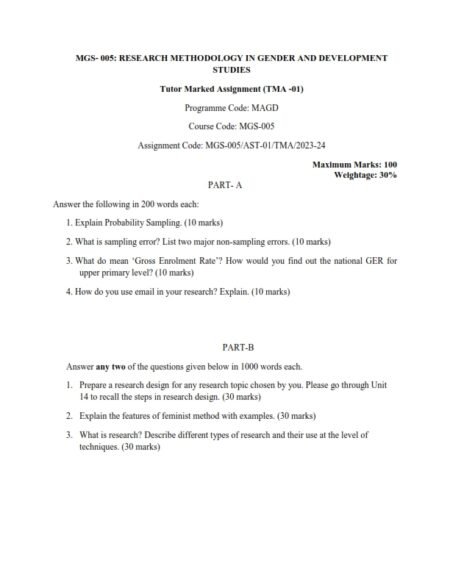 IGNOU MGS-05 Solved Assignment 2023-24 English Medium