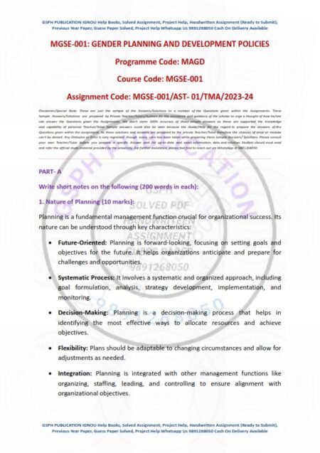 IGNOU MGSE-01 Solved Assignment 2023-24 English Medium