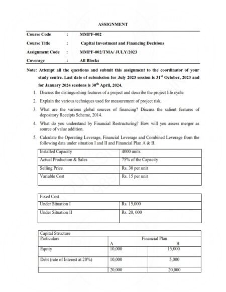 IGNOU MMPF-002 Solved Assignment 2023-24 English Medium