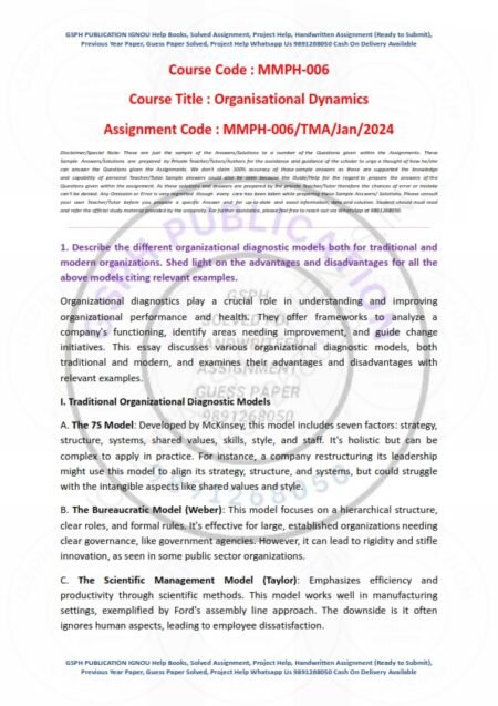 IGNOU MMPH-006 Solved Assignment Jan & July 2024