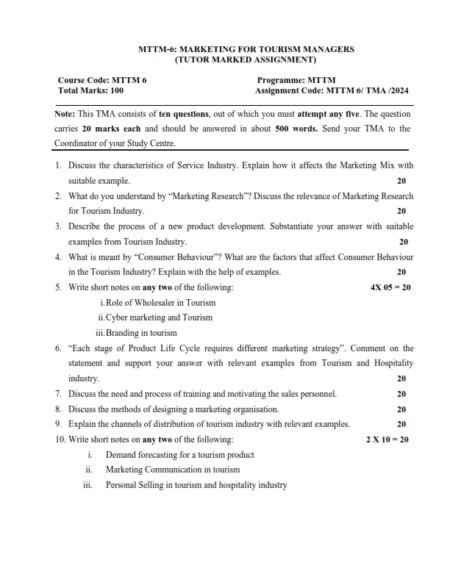 IGNOU MTTM-6 Solved Assignment 2024 English Medium