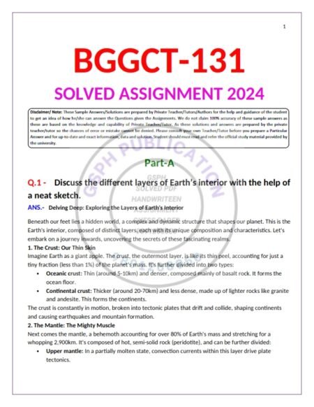 IGNOU BGGCT-131 Solved Assignment 2024 English Medium