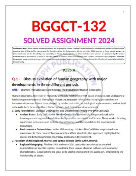 IGNOU BGGCT-132 Solved Assignment 2024 English Medium