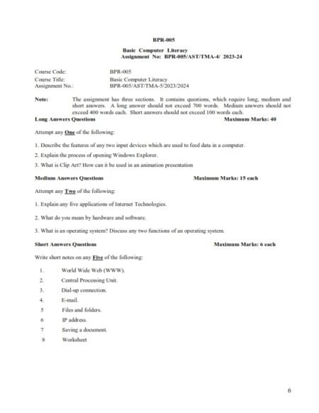 IGNOU BPR-005 Solved Assignment 2023-24 English Medium