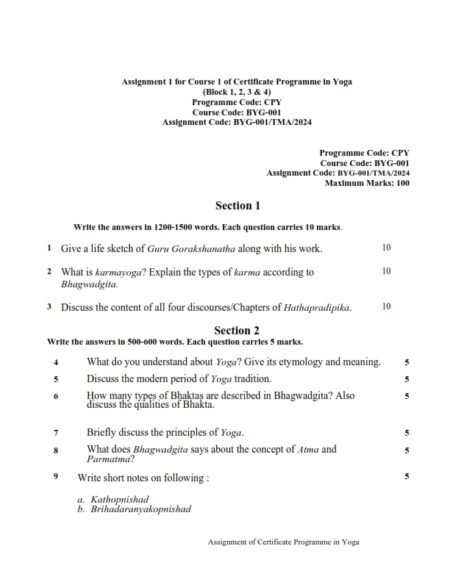 IGNOU BYG-001 Solved Assignment Jan 2024 English Medium