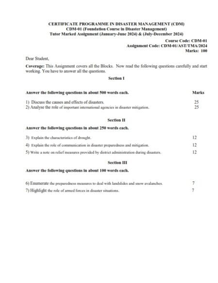 IGNOU CDM-01 Solved Assignment 2024 English Medium