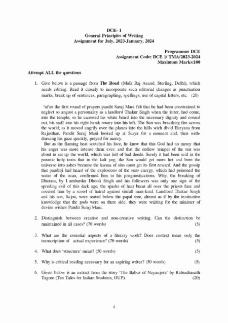 IGNOU DCE-01 Solved Assignment 2023-24 English Medium