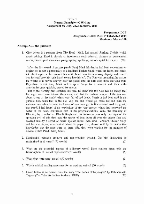 IGNOU DCE-01 Solved Assignment 2023-24 English Medium