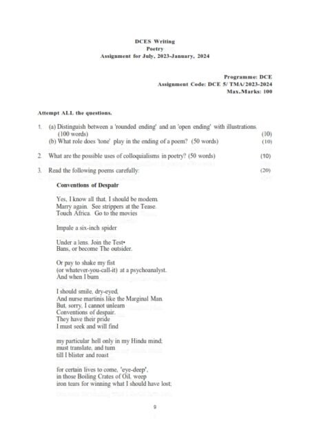IGNOU DCE-05 Solved Assignment 2023-24 English Medium