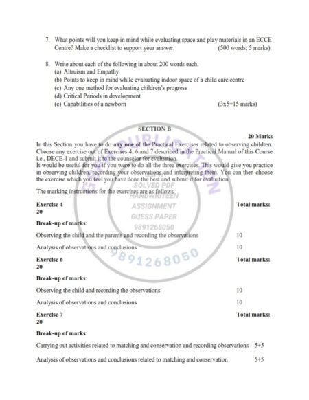 IGNOU DECE-01 Solved Assignment January & July 2023 English Medium