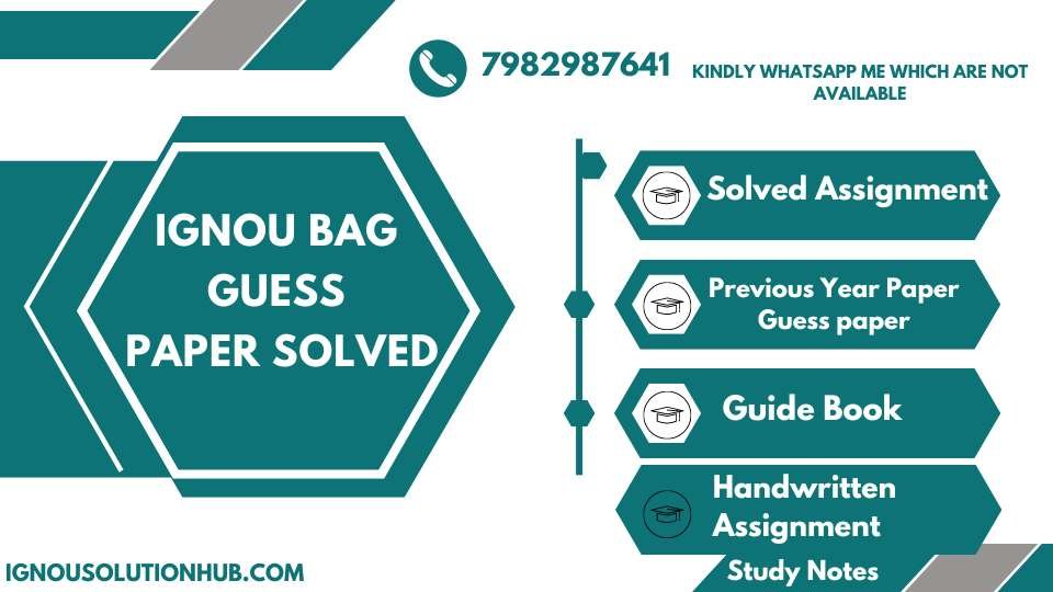 IGNOU BAG Guess Paper Solved