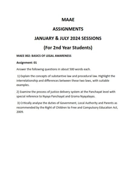 IGNOU MAEE-2 Solved Assignment 2024 English Medium