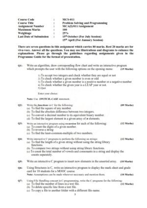 IGNOU MCS-011 Solved Assignment 2023-24 English Medium