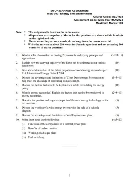 IGNOU MED-03 Solved Assignment 2024 English Medium