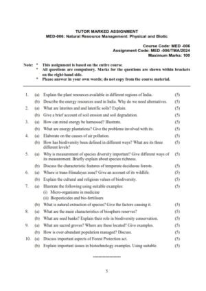 IGNOU MED-006 Solved Assignment 2024 English Medium