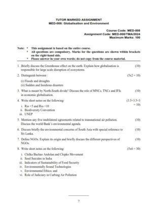 IGNOU MED-008 Solved Assignment 2024 English Medium