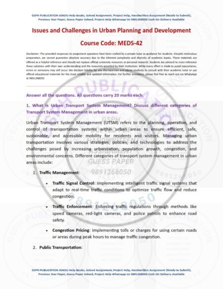 IGNOU MEDS-042 Solved Assignment 2023-24 English Medium