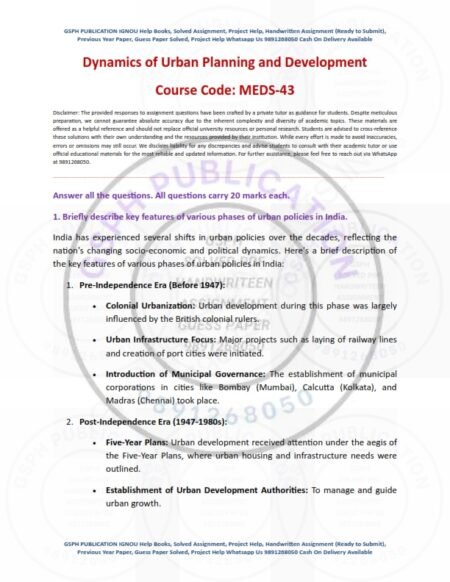 IGNOU MEDS-043 Solved Assignment 2023-24 English Medium