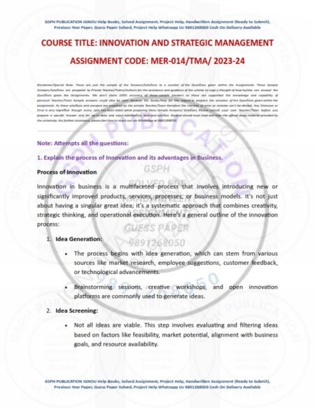 IGNOU MER-014 Solved Assignment 2023-24 English Medium