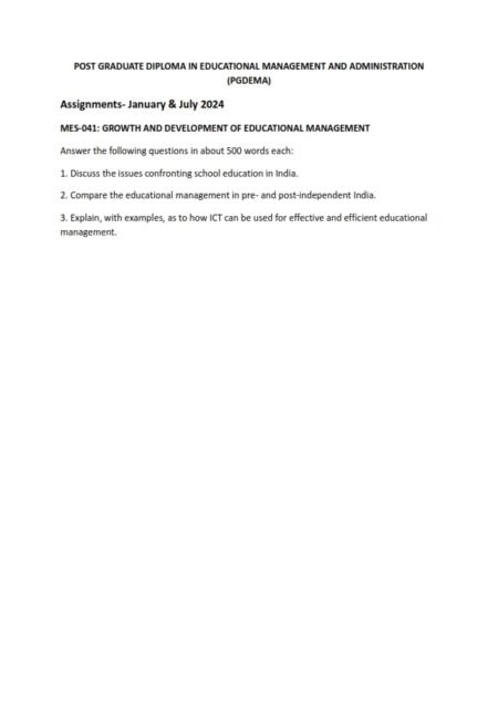 IGNOU MES-041 Solved Assignment 2024 English Medium