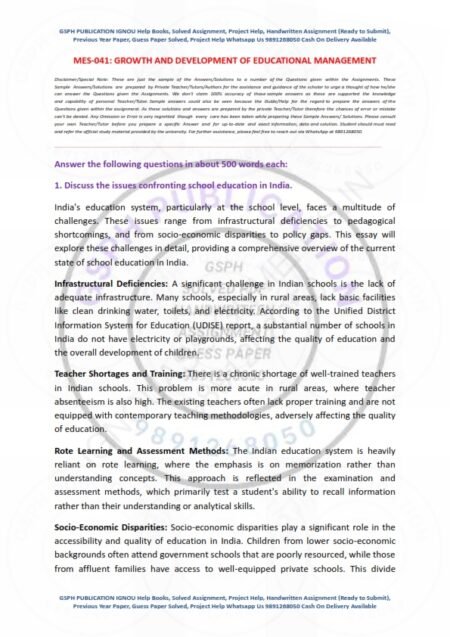 IGNOU MES-041 Solved Assignment 2024 English Medium - Image 2
