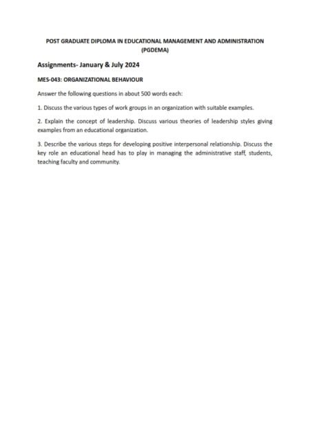 IGNOU MES-043 Solved Assignment 2024 English Medium