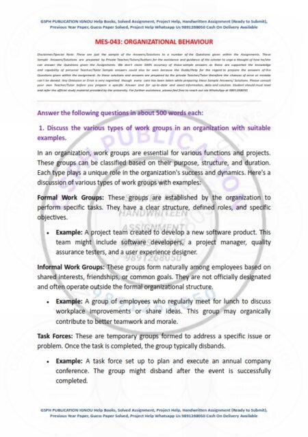 IGNOU MES-043 Solved Assignment 2024 English Medium