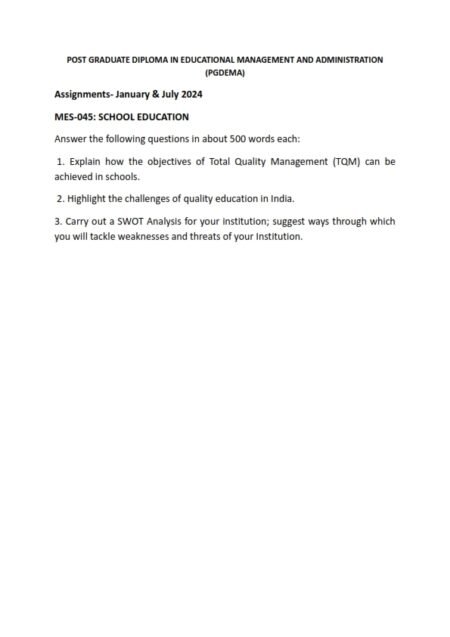 IGNOU MES-045 Solved Assignment 2024 English Medium