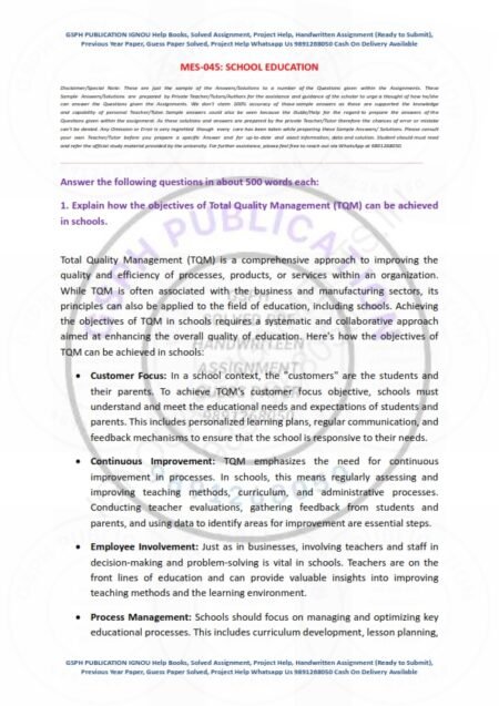 IGNOU MES-045 Solved Assignment 2024 English Medium
