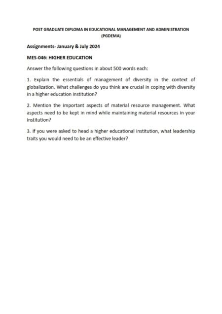 IGNOU MES-046 Solved Assignment 2024 English Medium