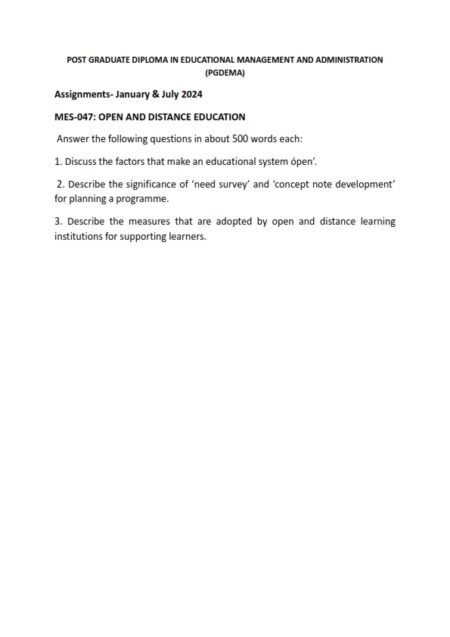 IGNOU MES-047 Solved Assignment 2024 English Medium