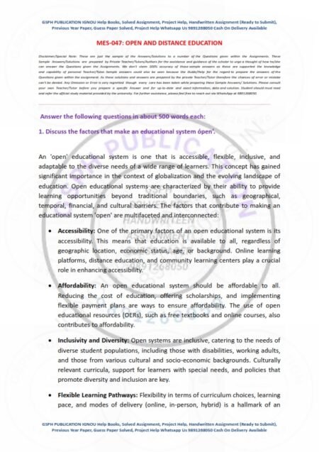 IGNOU MES-047 Solved Assignment 2024 English Medium - Image 2