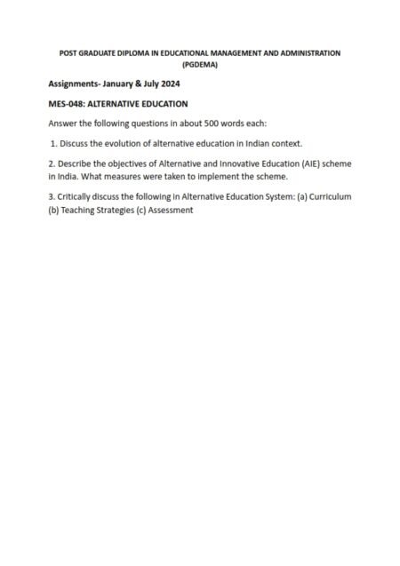 IGNOU MES-048 Solved Assignment 2024 English Medium