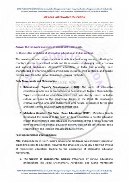 IGNOU MES-048 Solved Assignment 2024 English Medium - Image 2