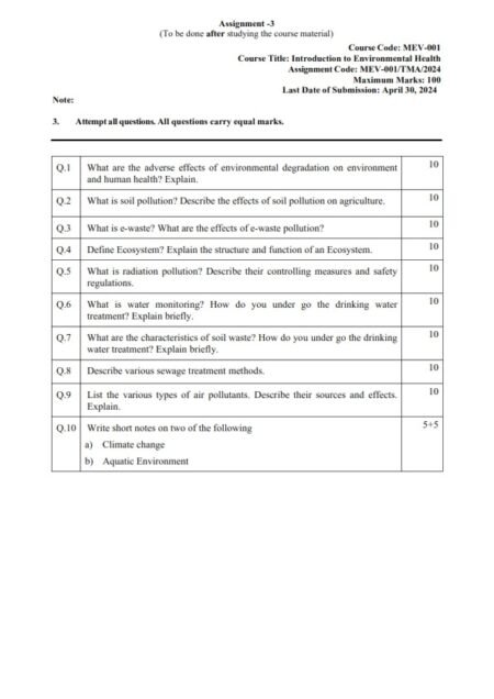 IGNOU MEV-01 Solved Assignment Jan 2024 English Medium