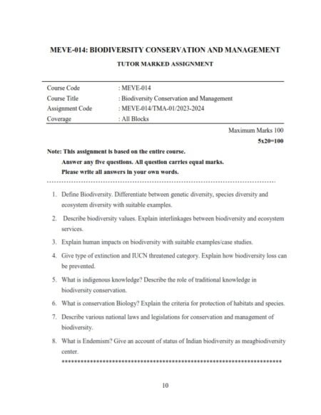 IGNOU MEVE-014 Solved Assignment Jan 2023-July 2024 English Medium