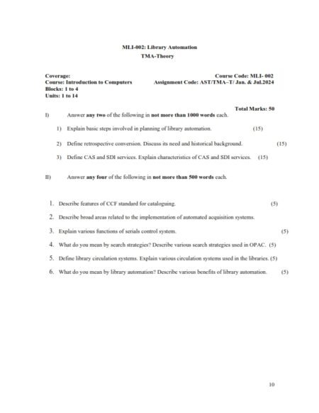 IGNOU MLI-002 Solved Assignment Jan & July 2024 English Medium