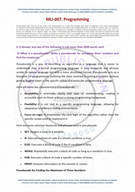 IGNOU MLI-007 Solved Assignment Jan & July 2024 English Medium