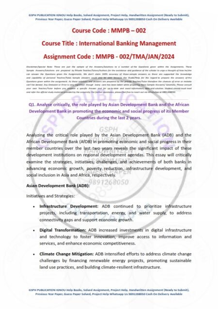 IGNOU MMPB-002 Solved Assignment Jan & July 2024