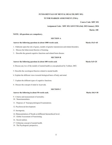 IGNOU MPC-51 Solved Assignment 2023-24 English Medium