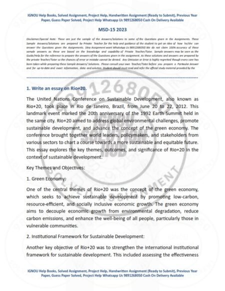 IGNOU MSD-015 Solved Assignment 2023 English Medium - Image 2