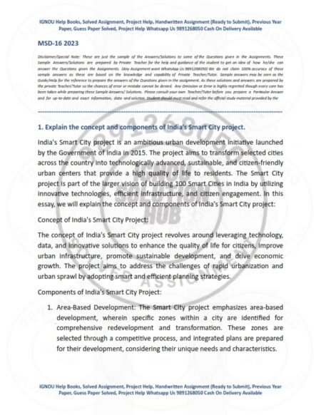 IGNOU MSD-016 Solved Assignment 2023 English Medium - Image 2