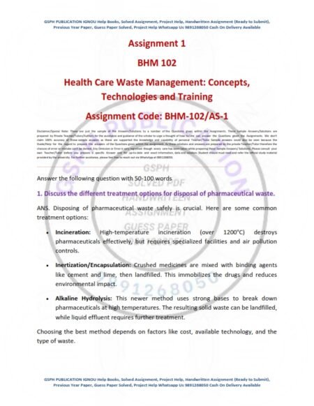 IGNOU BHM-102 Solved Assignment 2023-24 English Medium