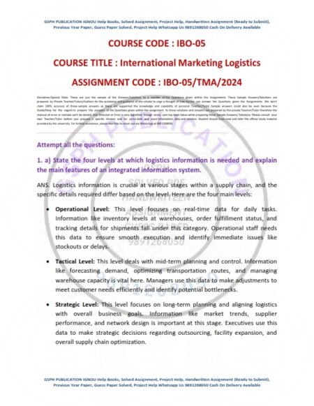 IGNOU IBO-005 Solved Assignment 2024-25 English Medium - Image 2