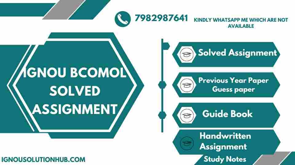 IGNOU BCOMOL solved assignment