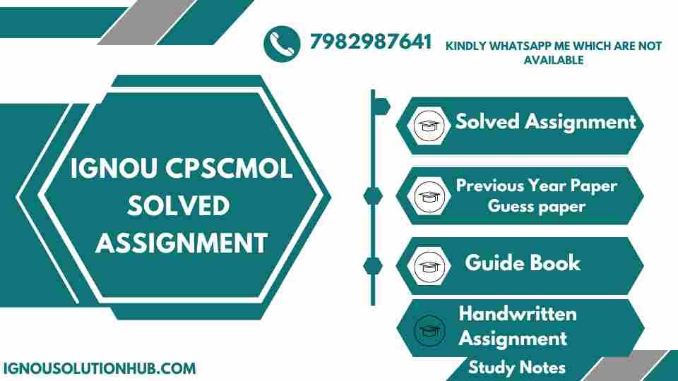 IGNOU CPSCMOL solved assignment