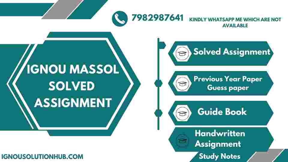 IGNOU MASSOL solved assignment